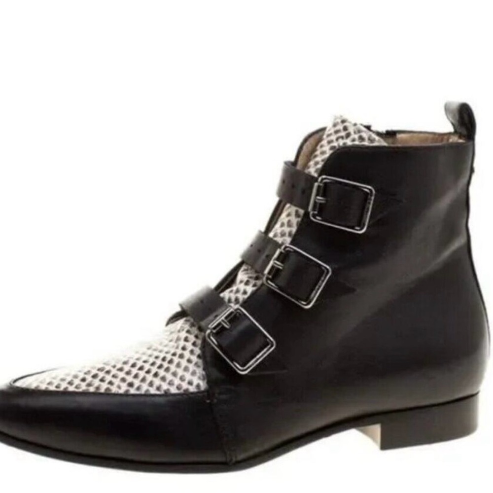 Jimmy Choo Black and White Ankle Boots